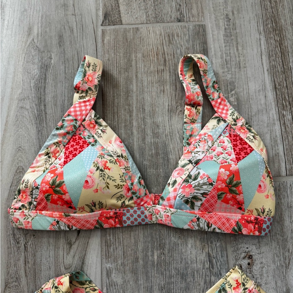 Oneoneswim Patchwork Bikini Medium New Without Ta… - image 3